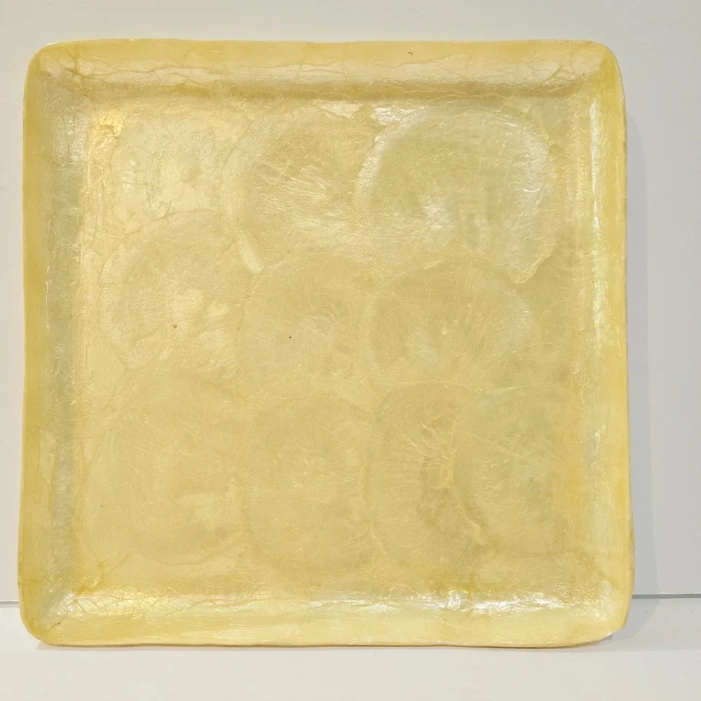 Vintage Capiz Shell Tray 8 3/4